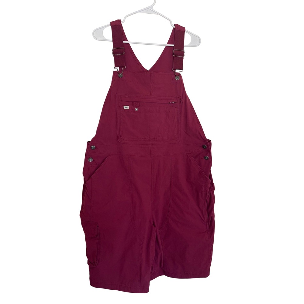 Duluth Trading Co Women's Overalls Burgundy Gardening Utility Cargo Ripstop XL